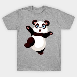 High Kicking Panda bear cartoon T-Shirt